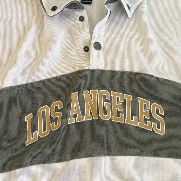 Forever 21 Los Angeles Graphic Rugby Pullover in Green/White | size Medium - Picture 5 of 15